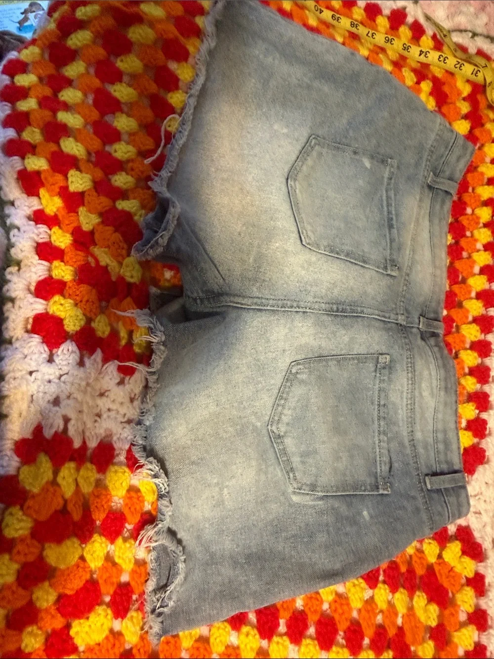Time and Tru Light Blue Distressed Denim Cutoff Shorts